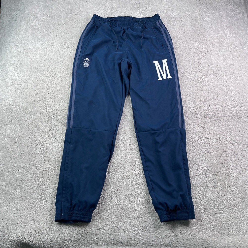 FC Bayern Munich Pants Mens Medium Blue Adidas Soccer Futbol Training Joggers